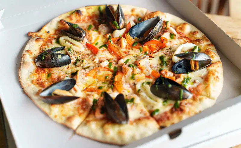 Seafood pizza
